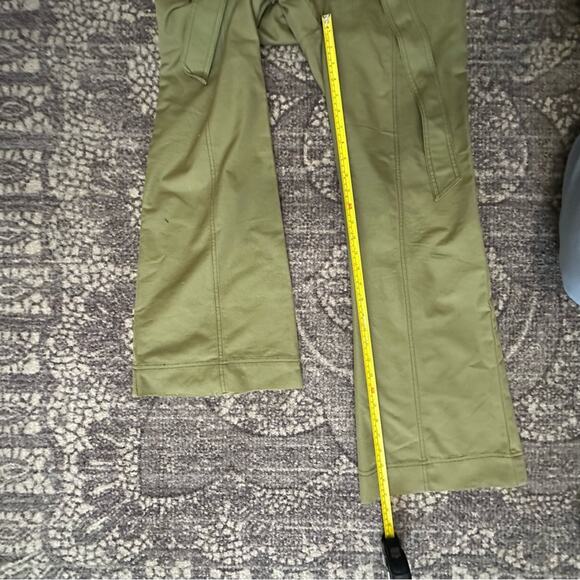 Nanette Lepore Vintage Women’s Size 4 Olive Army Green Belted Flared Pants - Picture 8 of 10